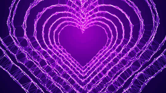 心脏丛背景紫色视频素材模板下载