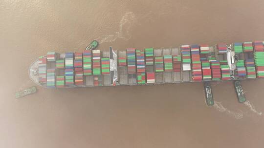 集装箱 港口轮船视频素材模板下载