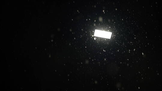 路灯下的雪夜视频素材模板下载