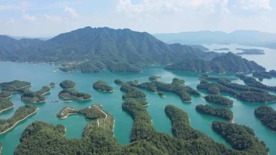 航拍杭州千岛湖景区