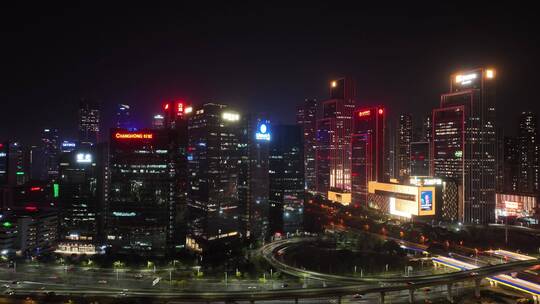 深圳南山区高新园日落夜景视频素材模板下载