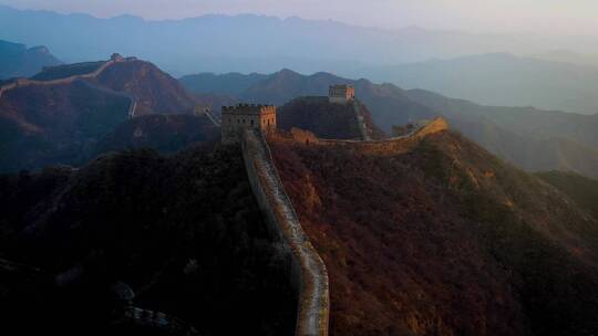 中国长城航拍景观视频素材模板下载