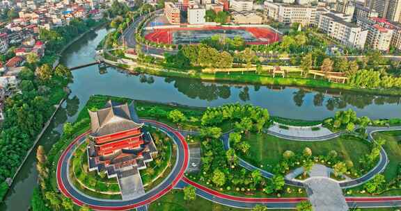 江西瑞金城市航拍大景0196