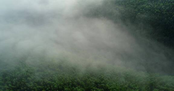 航拍大兴安岭山川云海风光