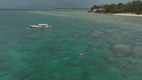 HDR印度尼西亚吉利群岛航拍海岛风光