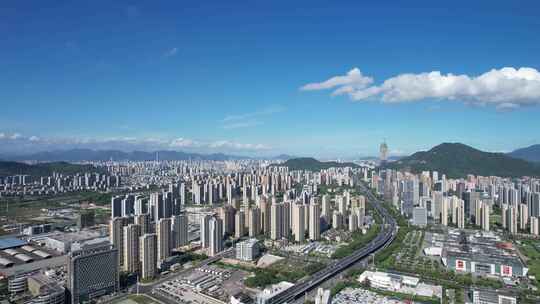 浙江温州新城区城市建设航拍