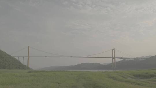 山城重庆大桥峡谷4K25帧log原素材