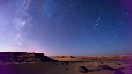沙漠星空流星景观