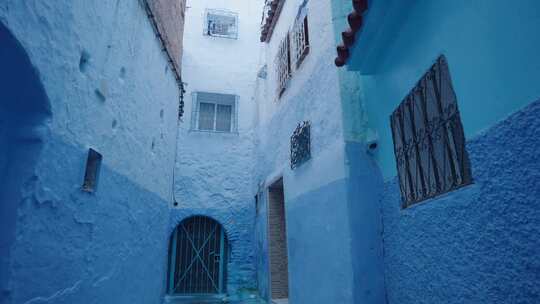摩洛哥蓝色街道
