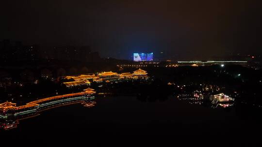 大唐芙蓉园夜景合集4K西安古建筑夜景