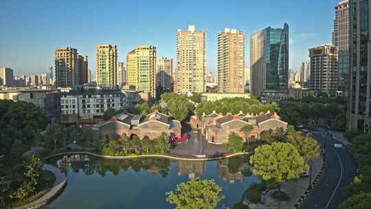 4K上海航拍中共一大会址国庆实景纪念馆