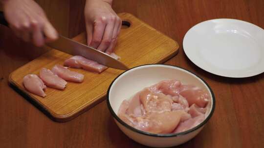 鸡肉 烹饪 厨师 食材视频素材模板下载