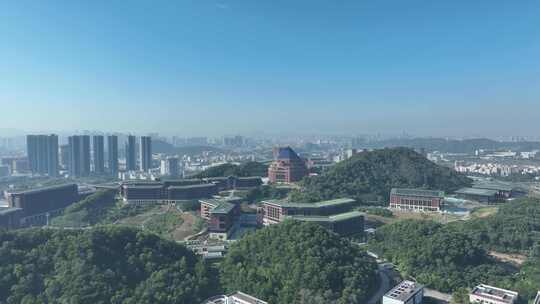 深圳光明区中山大学校区航拍学校建筑风光