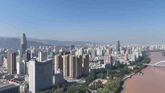 甘肃兰州大景兰州城市建设航拍