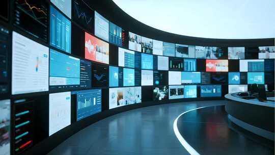 数据中心屏幕墙科技大数据概念视频