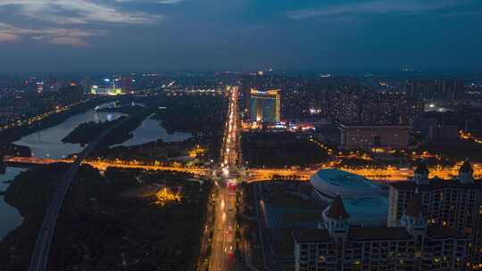 4k孝感城市夜景延时