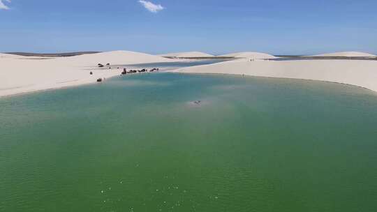 沙漠中的湖水景观