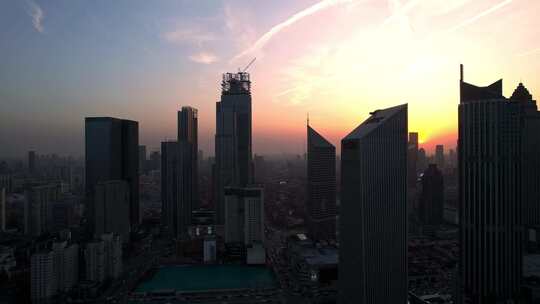 天津海河风景小白楼CBD城市风光航拍