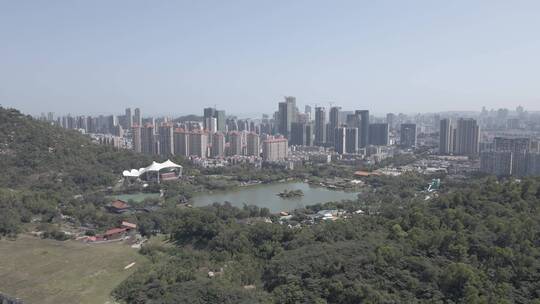 珠海市区香洲区全景4K航拍原素材16