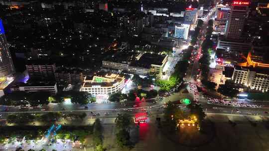 合集广东肇庆城市夜景灯光航拍