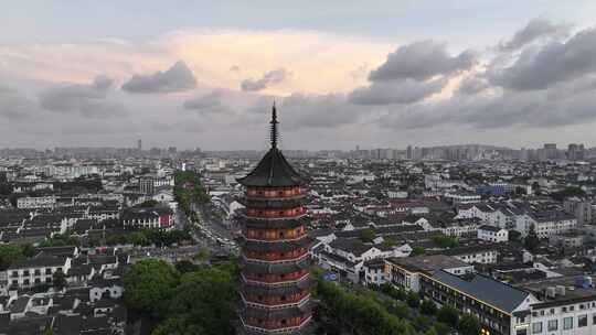 江南姑苏地标报恩寺北寺塔（航拍运镜）