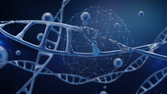 DNA修复/蓝色细胞宇宙穿梭/4K视频视频素材模板下载