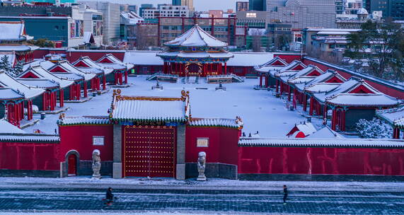 悟2x7航拍沈阳故宫雪景