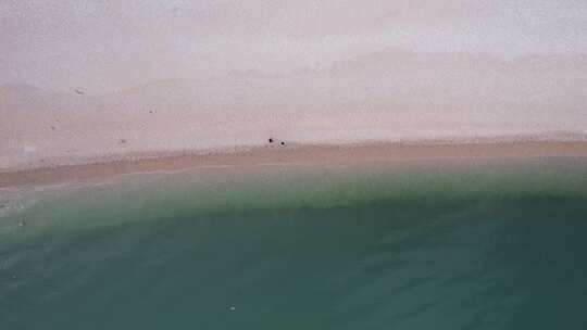 大海海浪沙滩礁石烟台长岛航拍