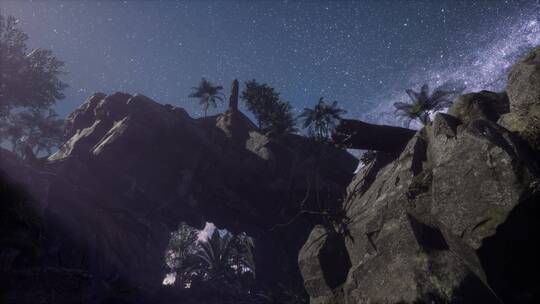 岩石峡谷上的星空视频素材模板下载