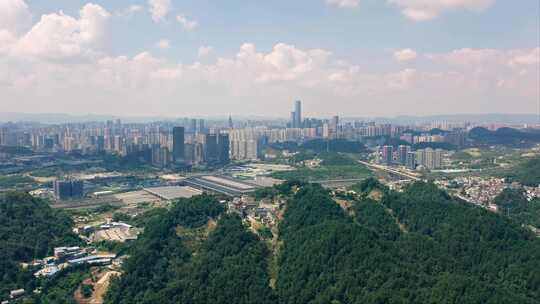 航拍贵阳城市建筑城市空景