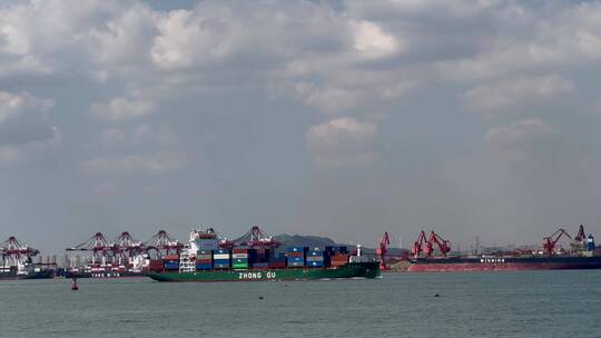 港口码头集装箱物流和海洋海景