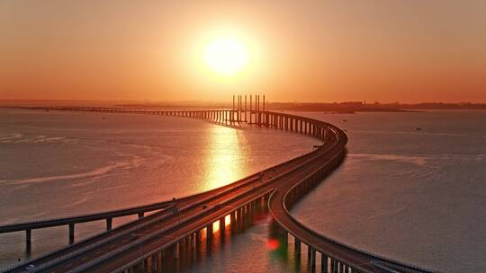 2022青岛跨海大桥航拍01视频素材模板下载