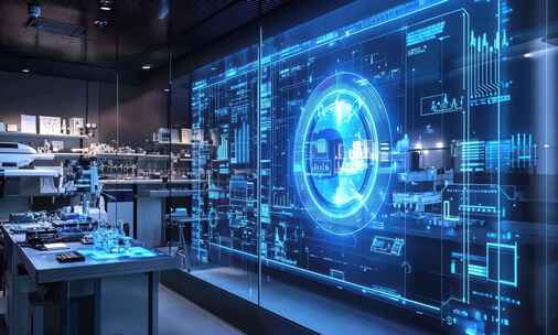 科技实验室智能屏幕展示