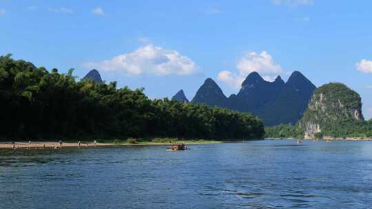 广西桂林山水漓江风景航拍