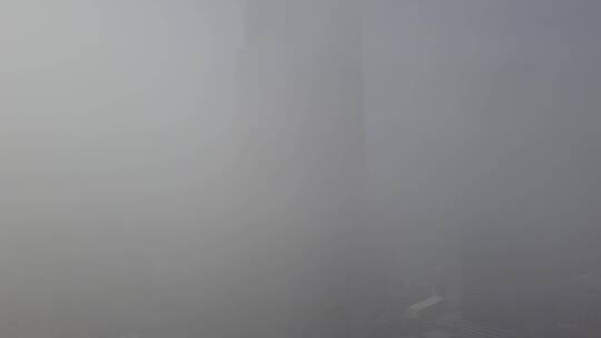 厦门会展中心航拍平流雾