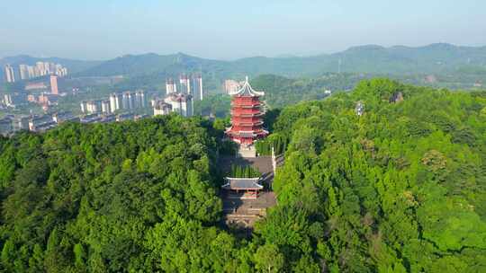 4K南充西山开汉楼景区南充市西山景区