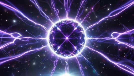 紫色光效能量球背景素材