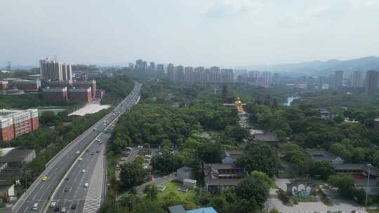 航拍重庆华岩旅游风景区