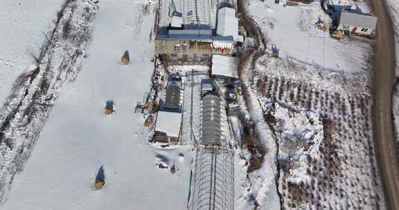 雪后乡村俯瞰景象