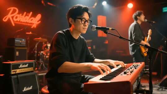 摇滚乐队现场激情演出摇滚舞台音乐节演唱会