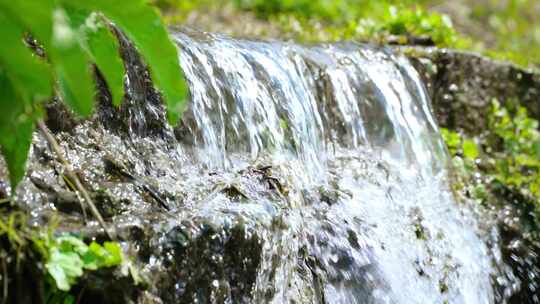 山泉水 溪流 河水 瀑布 水流视频素材模板下载