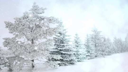 雪景唯美木屋