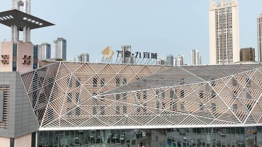 航拍福州中央第五街宝龙城市苏宁购物广场