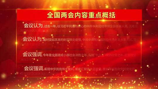 简洁红色大气两会内容宣传展示AE模板