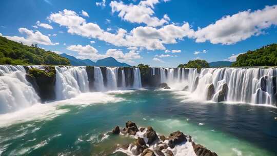 壮丽瀑布自然风光全景