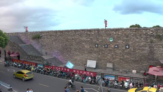 4K超清南京城墙风景区航拍