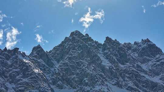 四川阿坝州冬季雪景雪山延时摄影