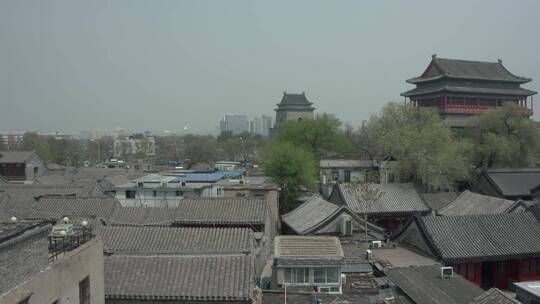 老北京城楼可调色钟楼鼓楼二环中心视频素材模板下载