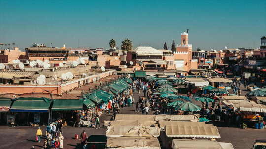 摩洛哥马拉喀什  中东地区街景视频素材模板下载