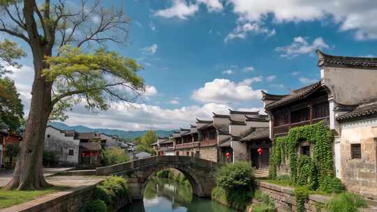 江南水乡古镇石桥风景